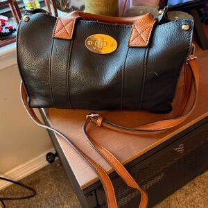 Black and Tan Leather Handbag